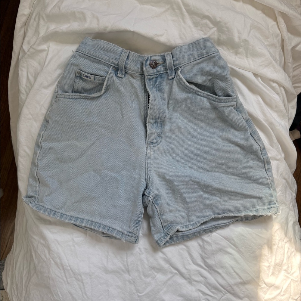 Lee Light Wash High Waist Denim Jean Shorts Size 25